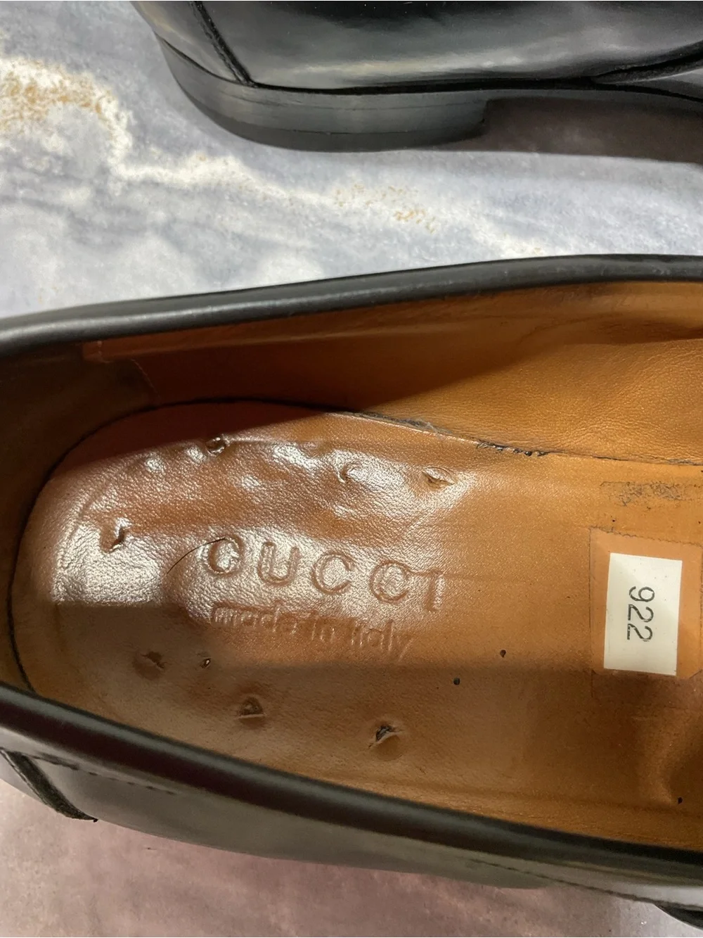Gucci Black Leather Slip-On Loafers size 7